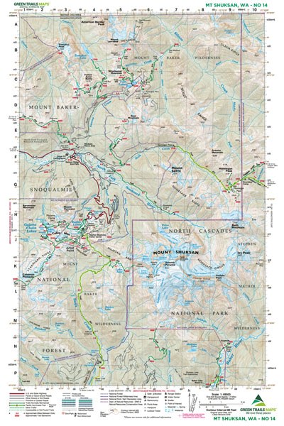 Mount Shuksan, WA - Green Trails Map #14
