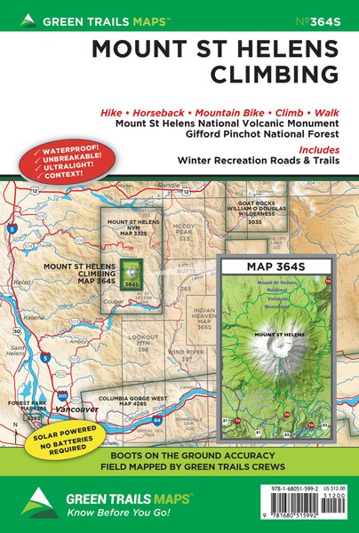 Mount St. Helens Climbing, WA - Green Trails Map #364S
