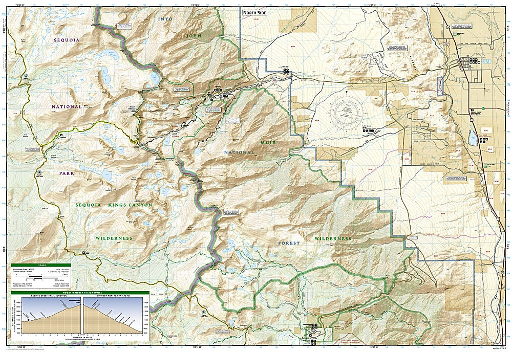 Mount Whitney Trails Illustrated Topographic Map #322 - Map Detail