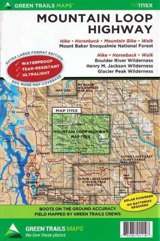 Mountain Loop Highway, WA - Green Trails Map #111SX