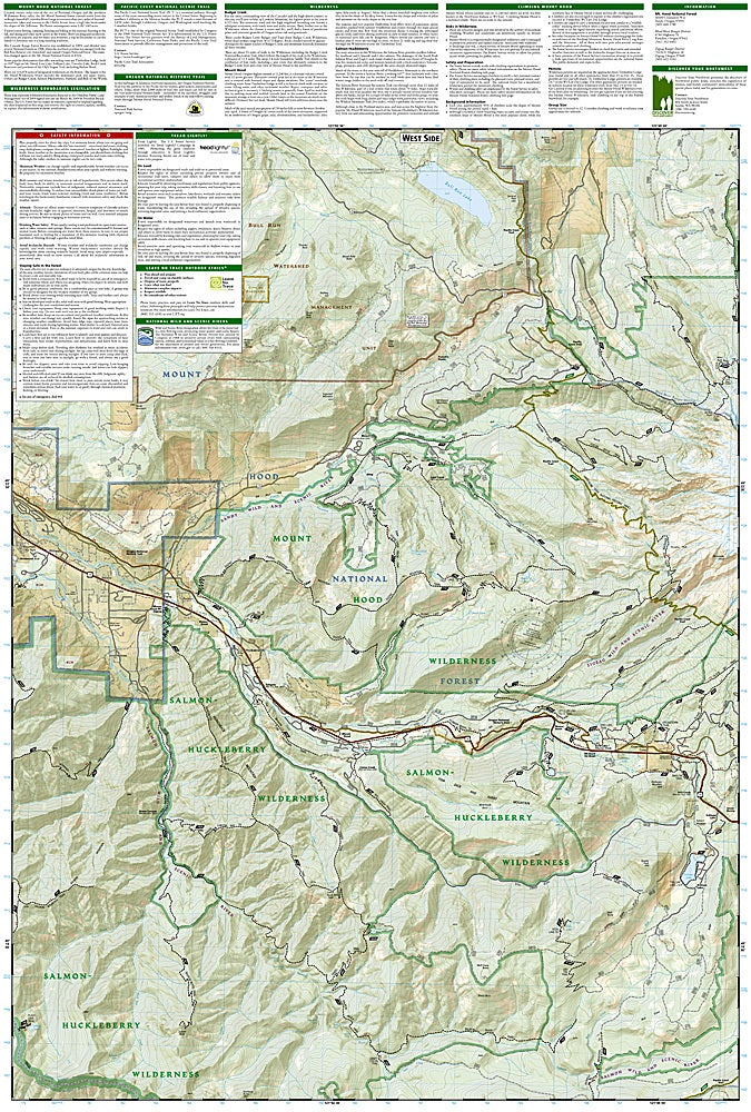 Mount Hood Wilderness Trails Illustrated Topographic Map #321 - Map Detail (West)