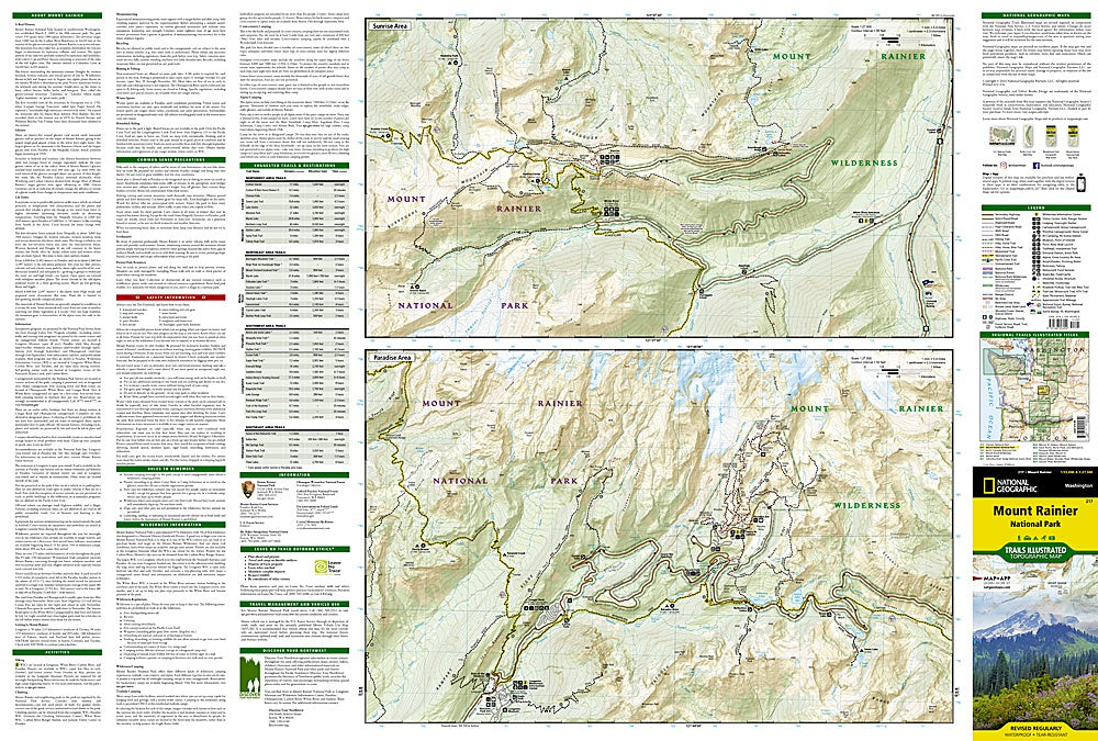 Mount Rainier National Park Trails Illustrated Topographic Map #217 - Inset Maps
