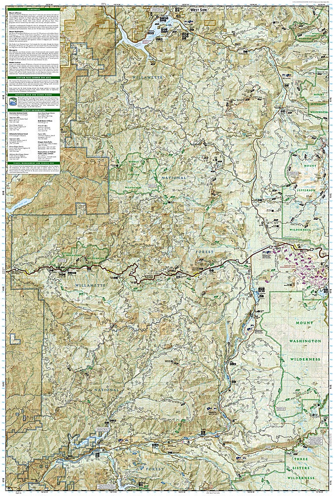 Mt. Jefferson & Mt. Washington Wilderness Areas Trails Illustrated Topographic Map #819 - Map Detail (West)