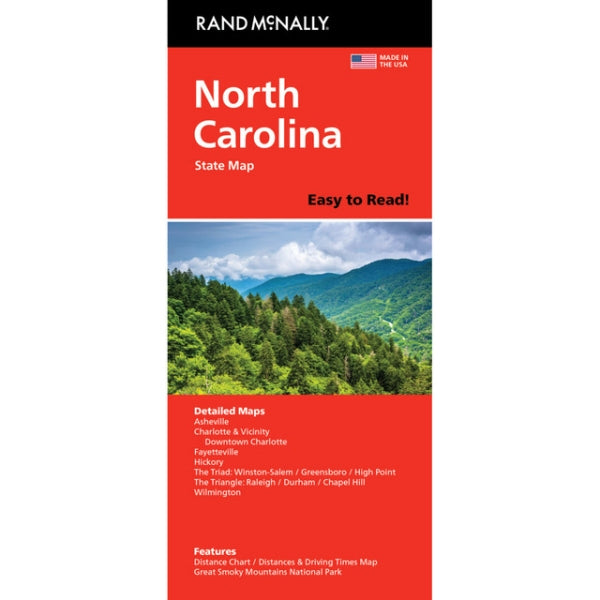 North Carolina State Highway Folded Map by Rand McNally (Easy to Read) - Cover