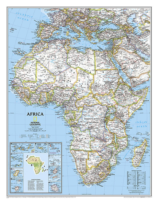Africa Political Wall Map by National Geographic