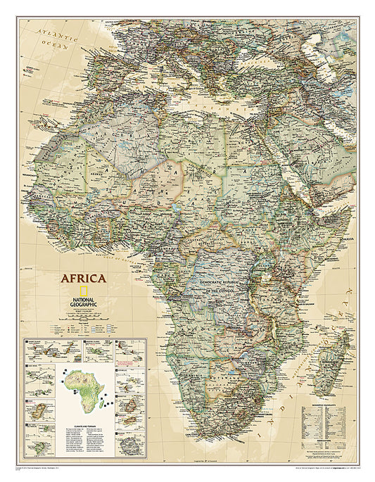 Africa Wall Map by National Geographic - Executive Series