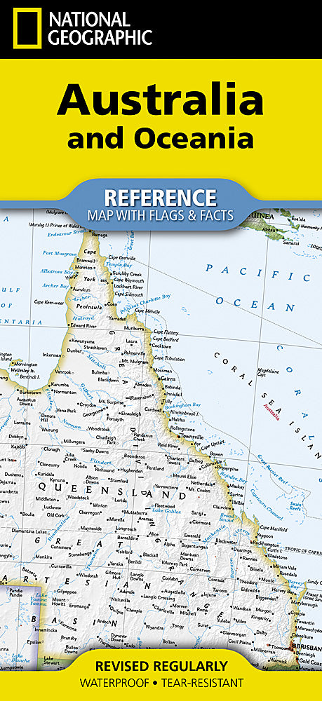 Australia & Oceania Folded Reference Map with Flags & Facts by National Geographic - Cover