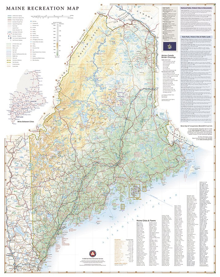 Maine Recreation Folded Map by Benchmark Maps - Map