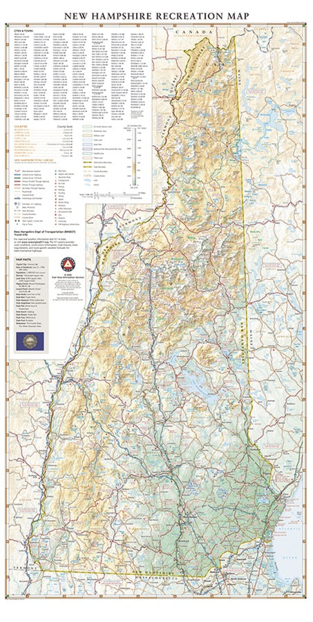 New Hampshire Recreation Folded Map by Benchmark Maps - Map