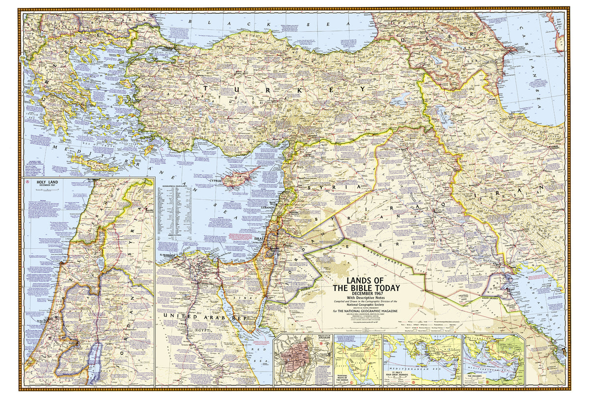 Biblical World Folded Reference Map by National Geographic