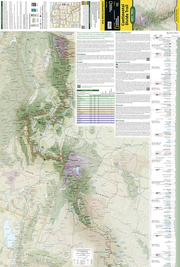 Continental Divide Trail Great Treks Planning & Overview Map #5201 by National Geographic - Northern Map