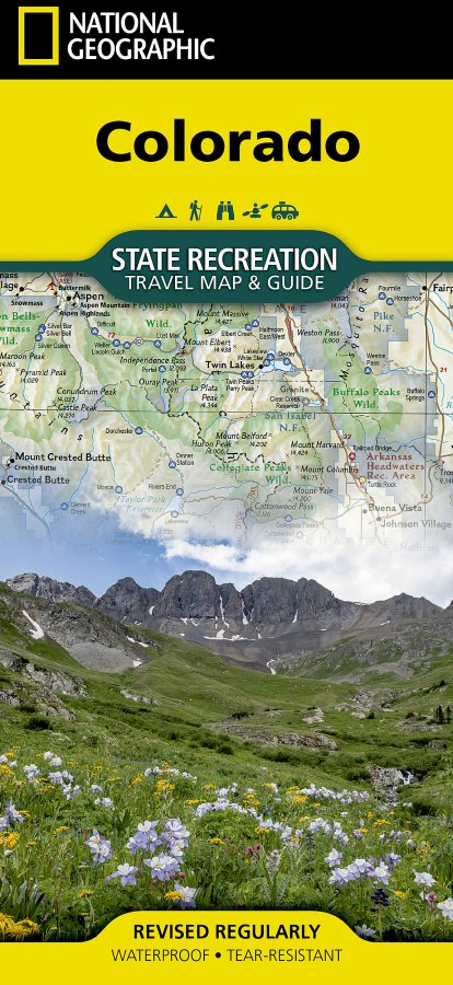 Colorado State Recreation Travel Map & Guide by National Geographic - Cover