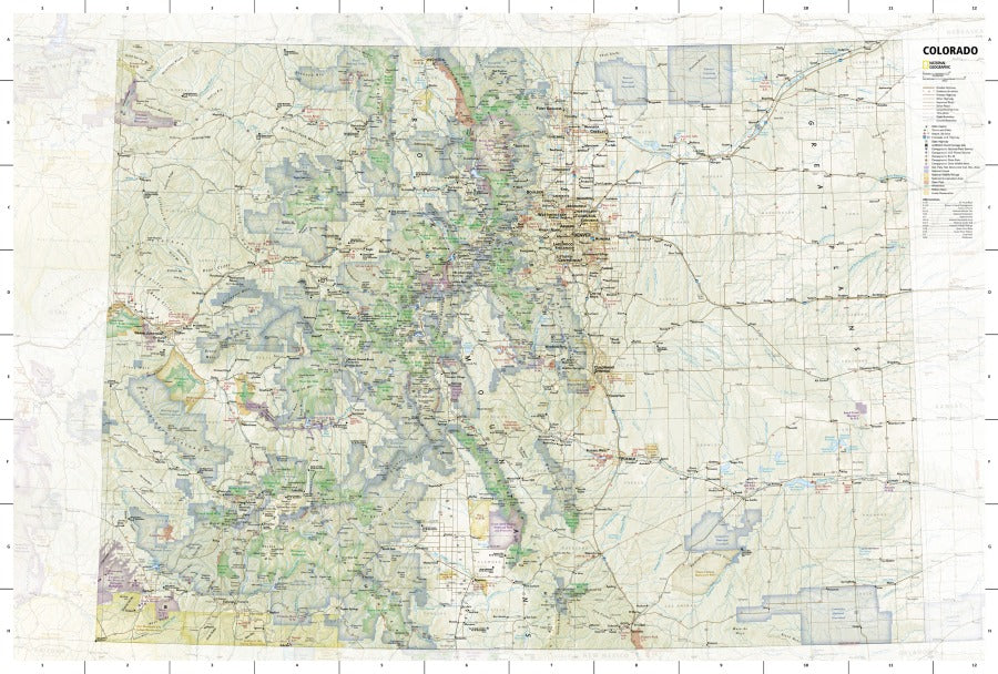 Colorado State Recreation Travel Map & Guide by National Geographic - Map
