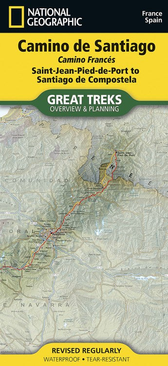 Camino de Santiago Great Treks Planning Map by Nat Geo #5601 - Cover