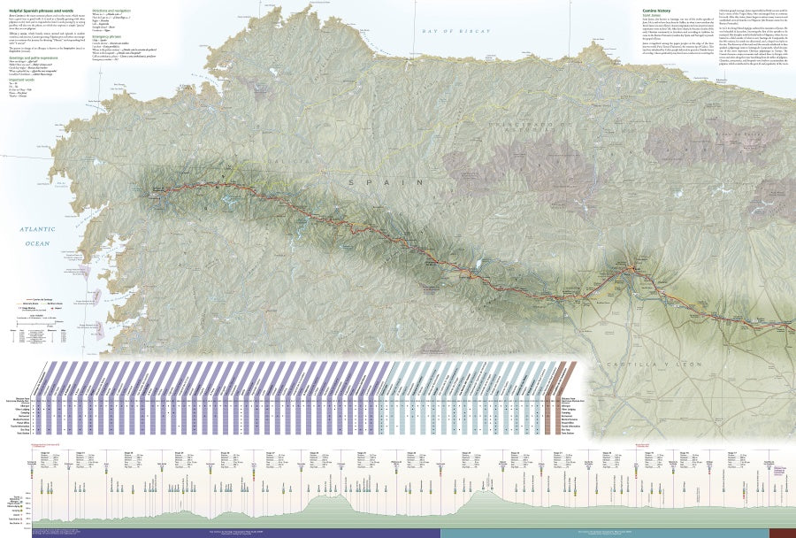 Camino de Santiago Great Treks Planning Map by Nat Geo #5601 - Western Map