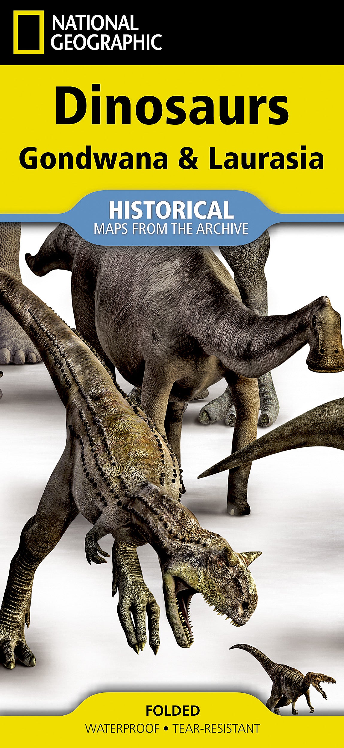 Dinosaurs of Gondwana & Laurasia Folded Reference Map by National Geographic