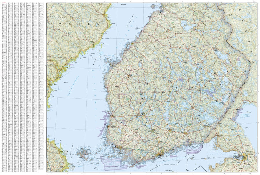 Finland Adventure Travel Map by National Geographic #3333 - South Map