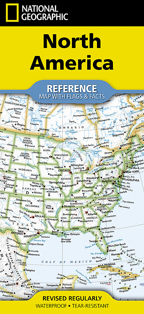 North America Folded Reference Map with Flags by National Geographic - Cover