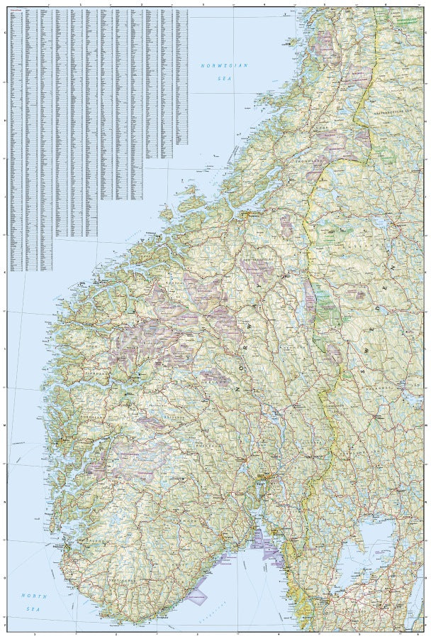 Norway Adventure Travel Map by National Geographic #3331 - South Map