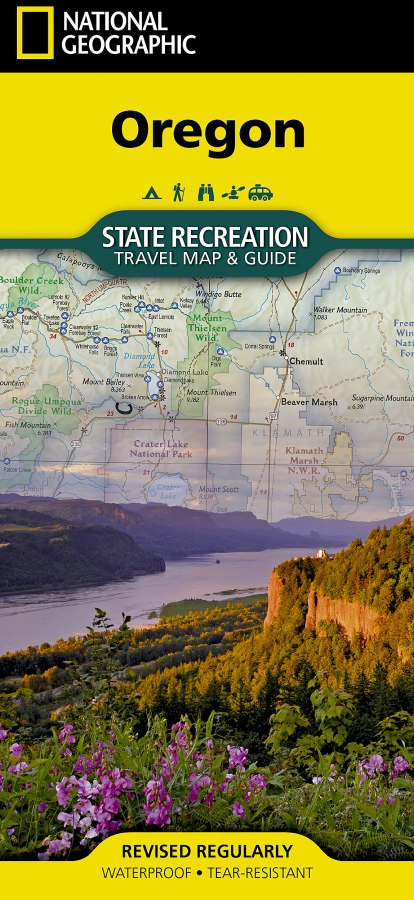 Oregon State Recreation Travel Map & Guide by National Geographic - Cover