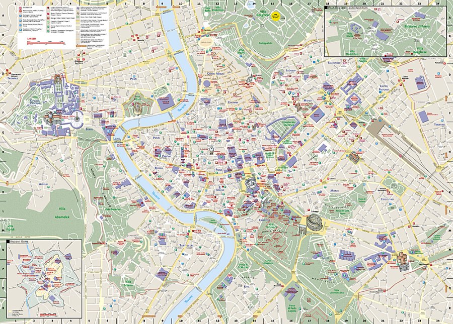 Rome Destination Map & Travel Guide by National Geographic - Map