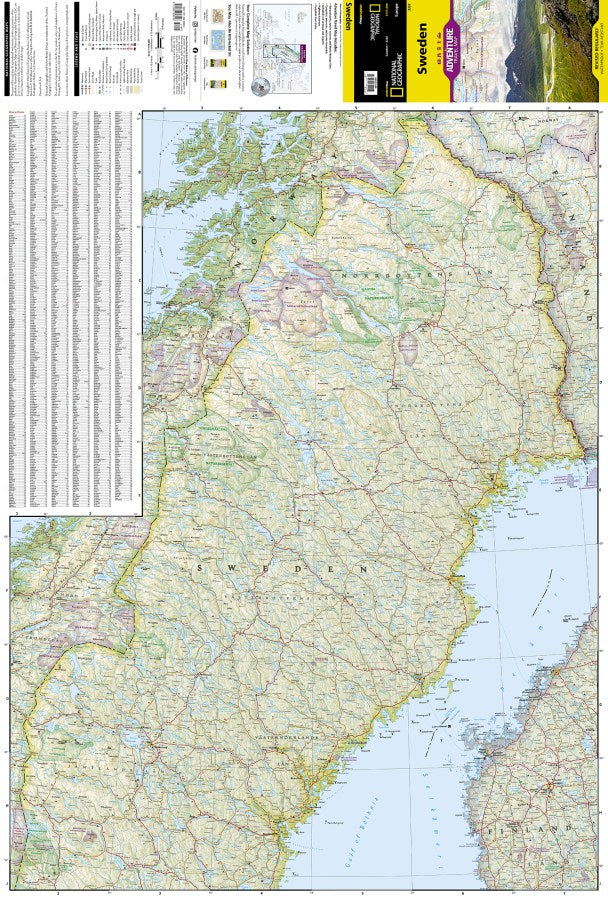 Sweden Adventure Travel Map by National Geographic #3332 - North Map