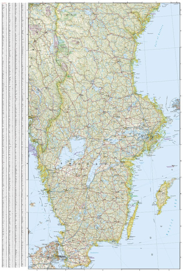 Sweden Adventure Travel Map by National Geographic #3332 - South Map