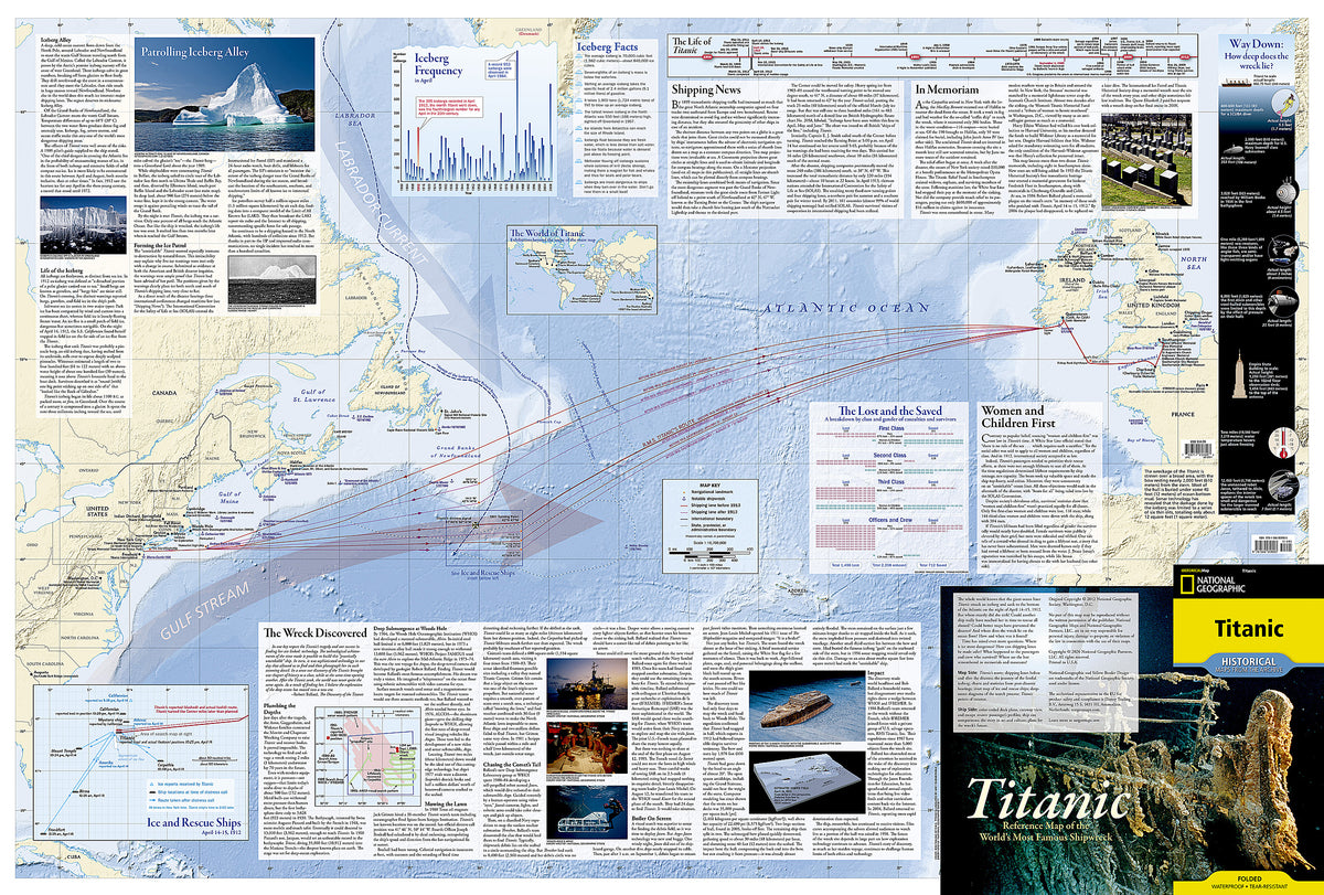 Titanic Folded Reference Map by National Geographic