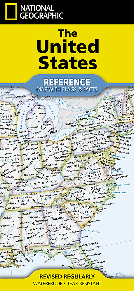 United States Folded Reference Map with Flags by National Geographic - Cover
