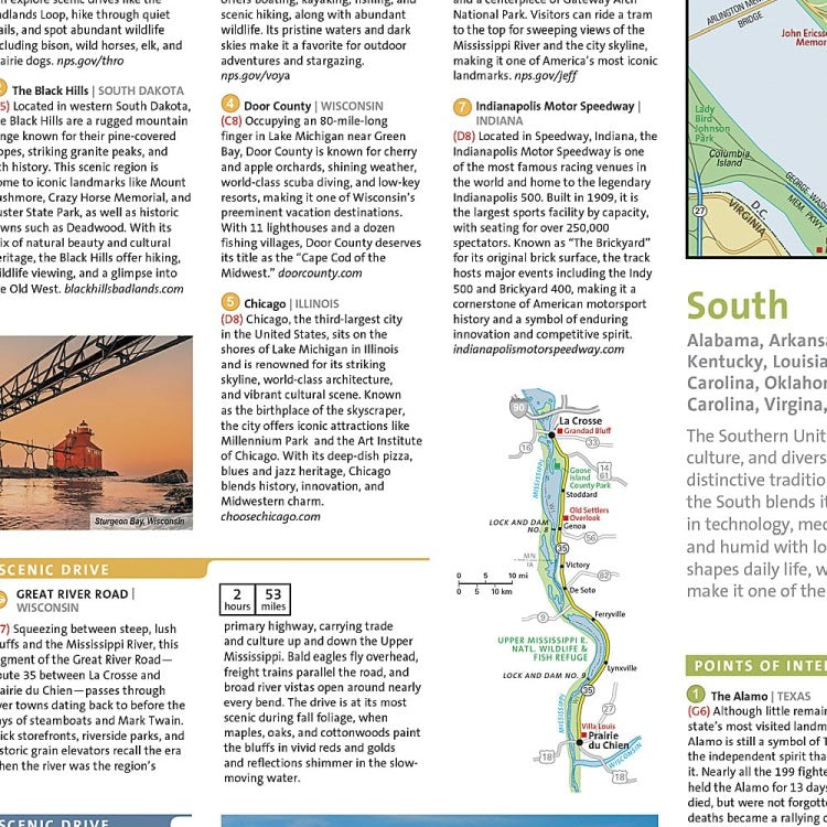 United States Road Map & Guide by National Geographic - Backside Detail