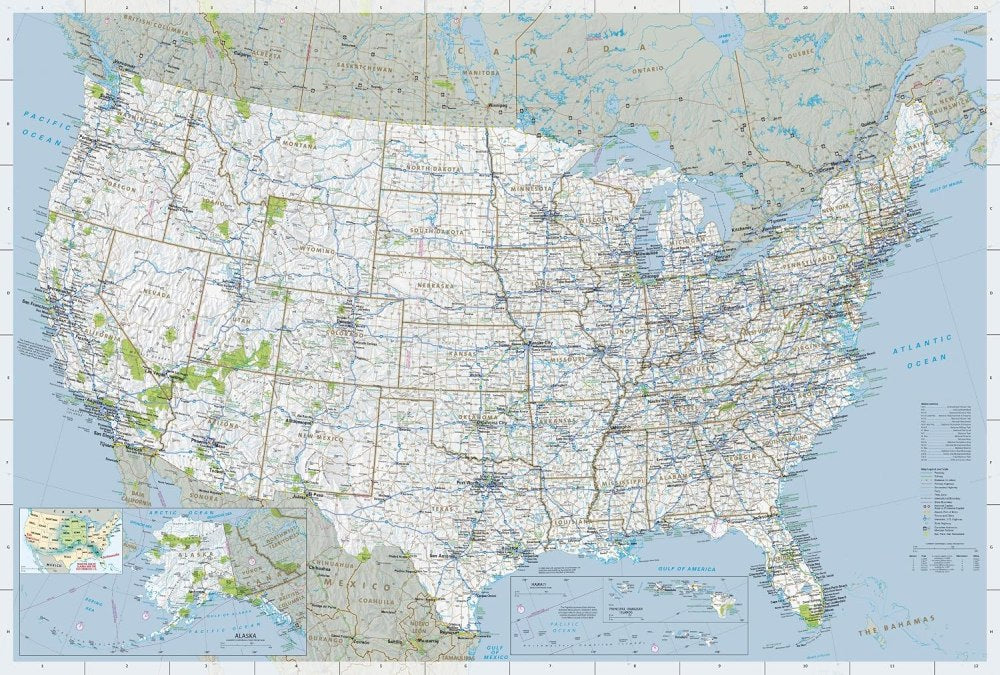 United States Road Map & Guide by National Geographic - Map