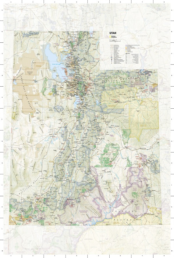 Utah State Recreation Travel Map & Guide by National Geographic - Map
