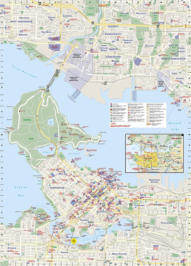 Vancouver, B.C. Destination Map & Travel Guide by National Geographic - Map