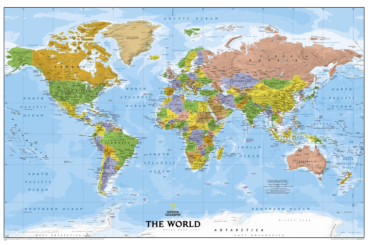 World Wall Map by National Geographic - Explorer Series