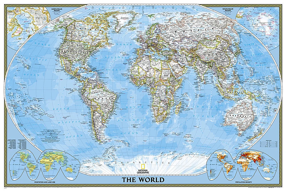 Political World Map by National Geographic - Classic Series