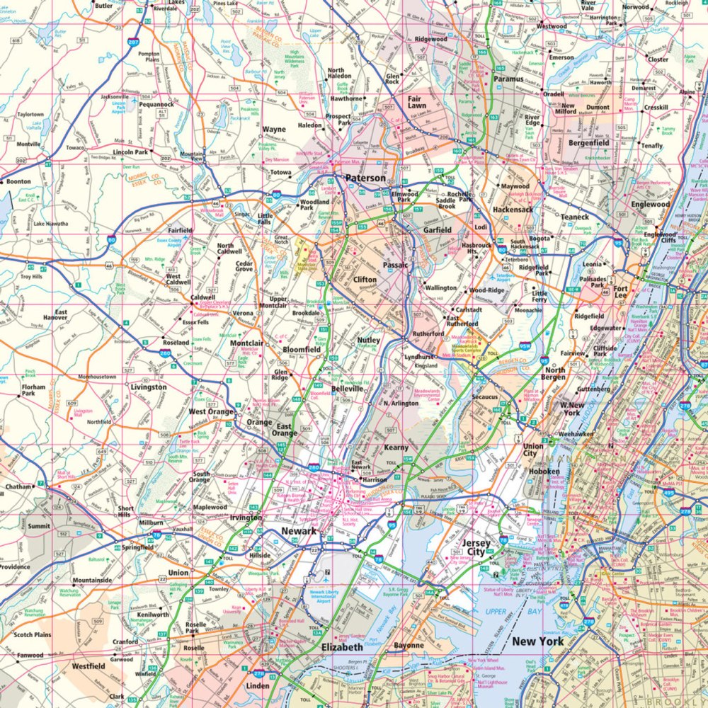 New Jersey State Highway Folded Map by Rand McNally (Easy to Read) - Map Detail