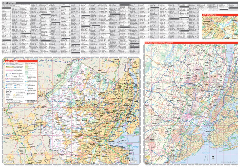 New Jersey State Highway Folded Map by Rand McNally (Easy to Read) - North Map