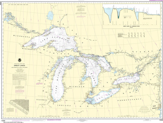 Nautical Chart 14500 - Great Lakes and Lake Champlain