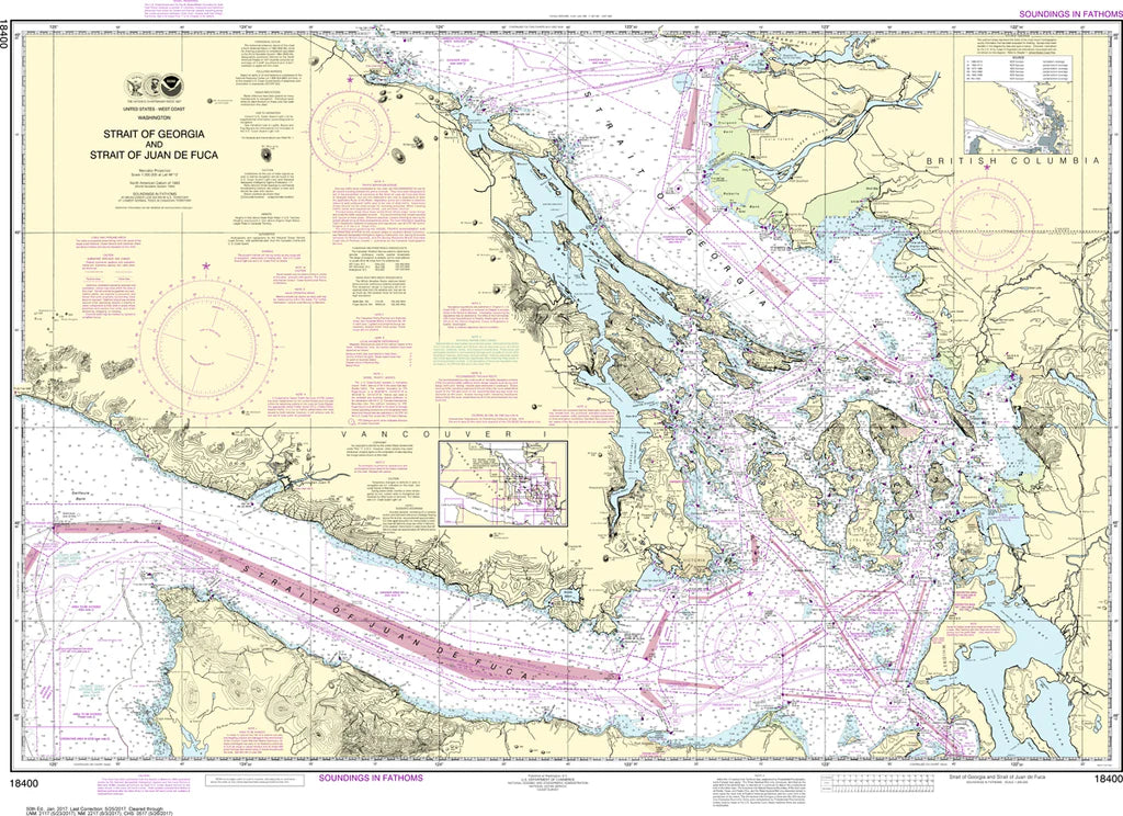 Nautical Chart 18400 - Straits of Georgia & Juan de Fuca