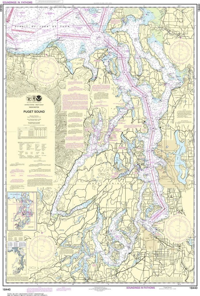 Puget Sound Nautical Chart #18440