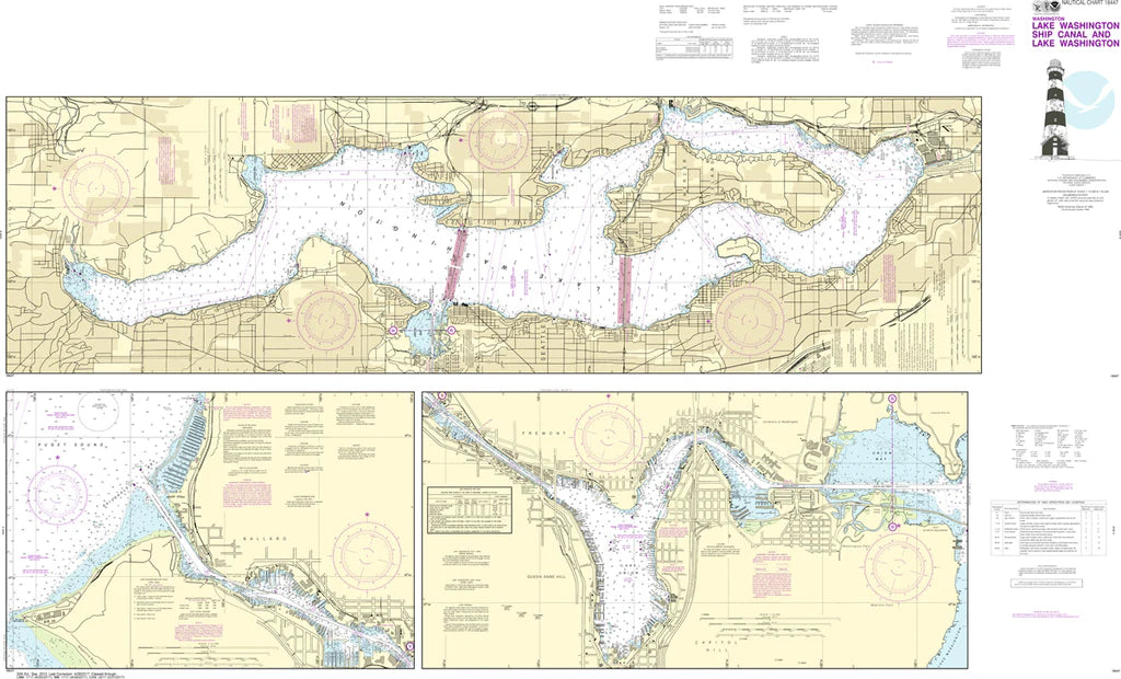 Lake Washington, Lake WA Ship Canal & Lake Union Nautical Chart #18447