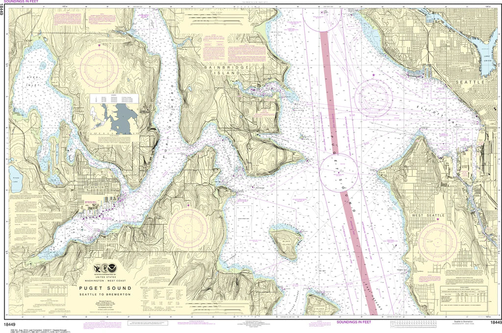 Seattle to Bremerton Nautical Chart #18449