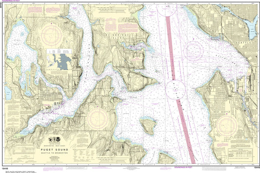 Seattle to Bremerton Nautical Chart #18449
