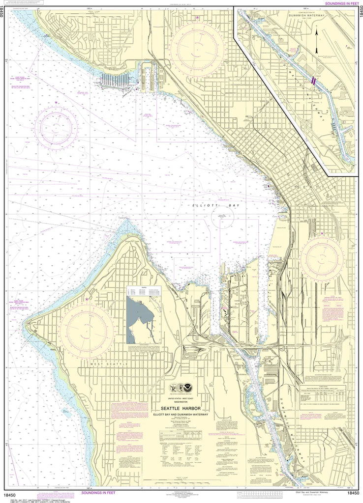 Seattle Harbor (Elliott Bay & Duwamish Waterway) Nautical Chart #18450