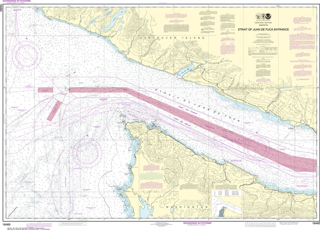 Strait of Juan de Fuca Entrance Nautical Chart #18460