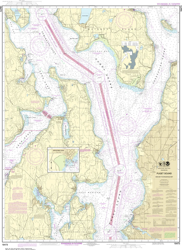Puget Sound (Oak Bay to Shilshole Bay) Nautical Chart #18473