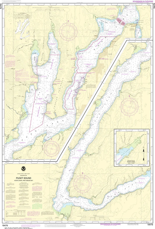 Puget Sound (Hood Canal and Dabob Bay) Nautical Chart #18476