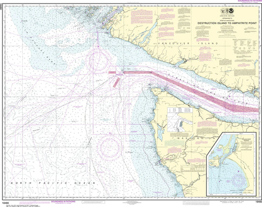 Strait of Juan de Fuca Approaches Nautical Chart #18480