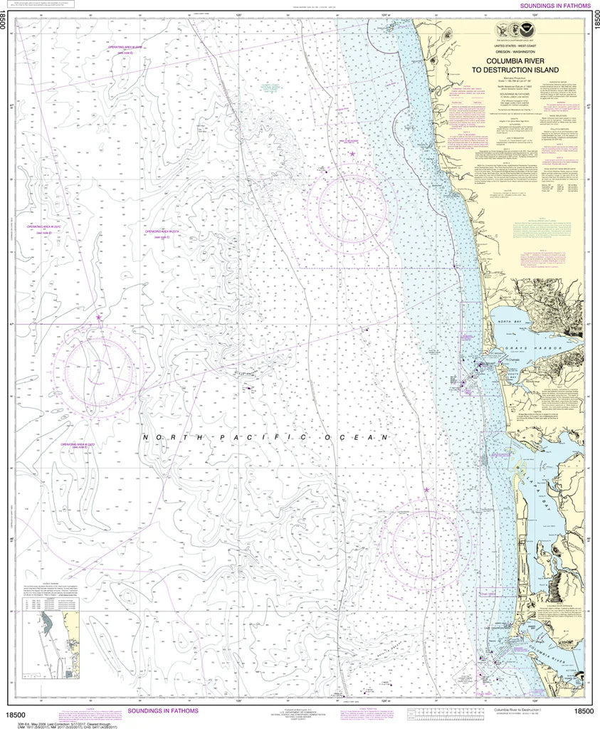 Columbia River to Destruction Island (WA Coast) Nautical Chart #18500