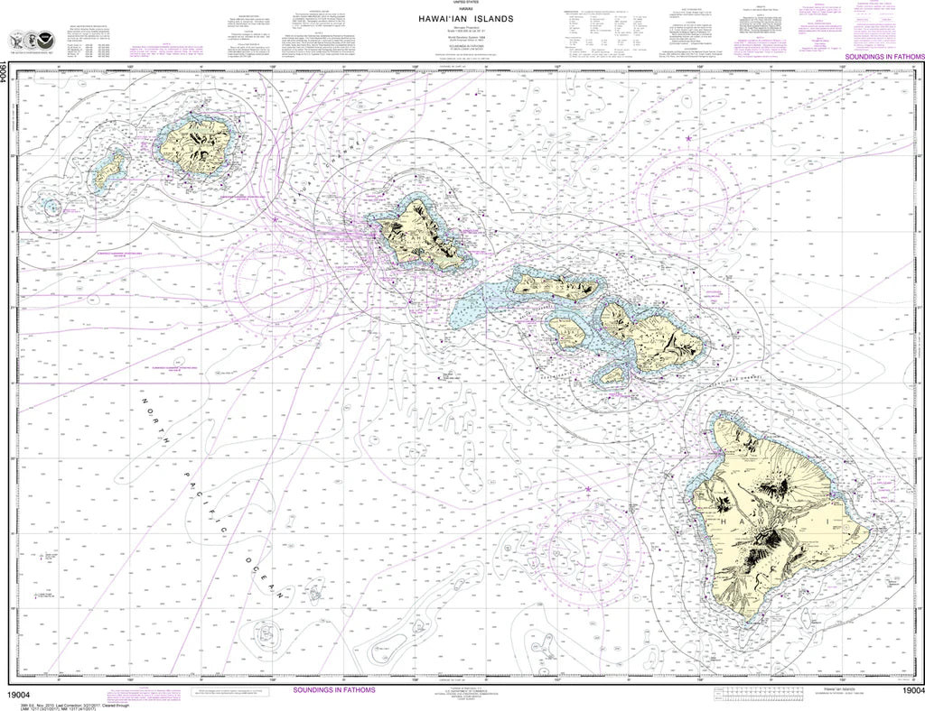 Hawai'ian Islands Nautical Chart #19004